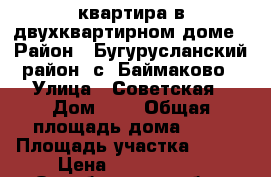 квартира в двухквартирном доме › Район ­ Бугурусланский район, с. Баймаково › Улица ­ Советская › Дом ­ 4 › Общая площадь дома ­ 76 › Площадь участка ­ 600 › Цена ­ 1 800 000 - Оренбургская обл., Бугурусланский р-н, Баймаково с. Недвижимость » Дома, коттеджи, дачи продажа   